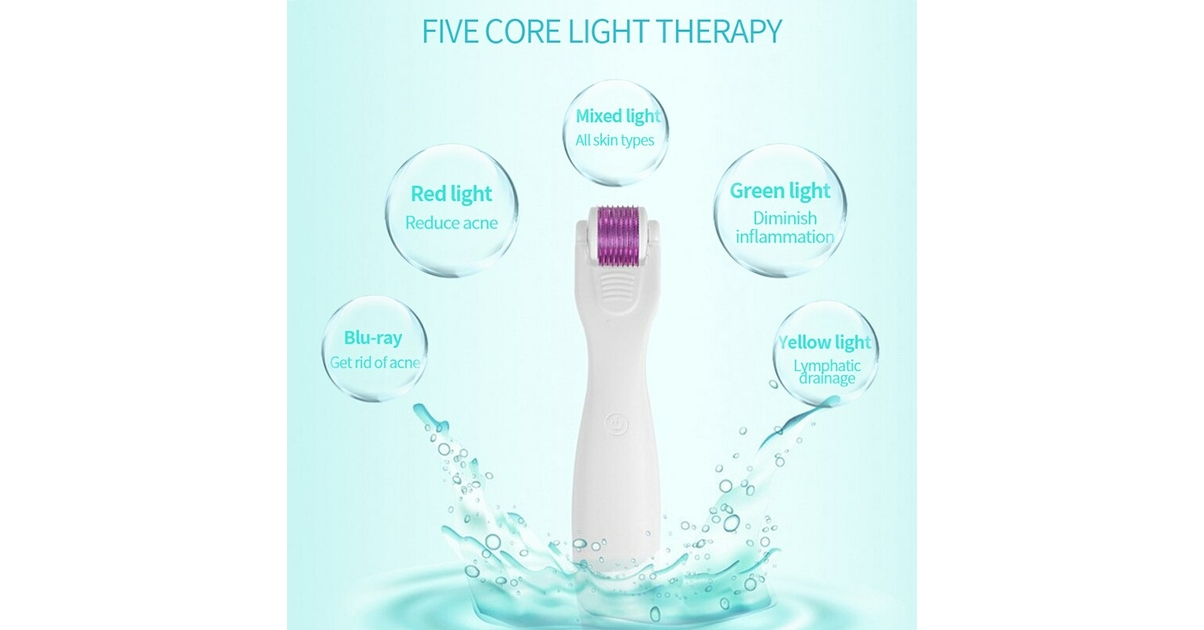 Led Lectrique Vibration Micro Aiguille Rouleau Microneedling Visage Masseur Supprimer Acn